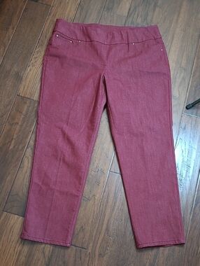 Ruby Rd Cranberry/Burgundy Red Pullon Jeans size 18W